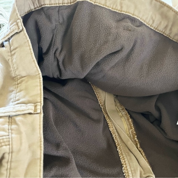 Wrangler Fleece Lined Carpenter Pants in Khaki Authentic Workwear Warm 40x30 - Picture 4 of 10